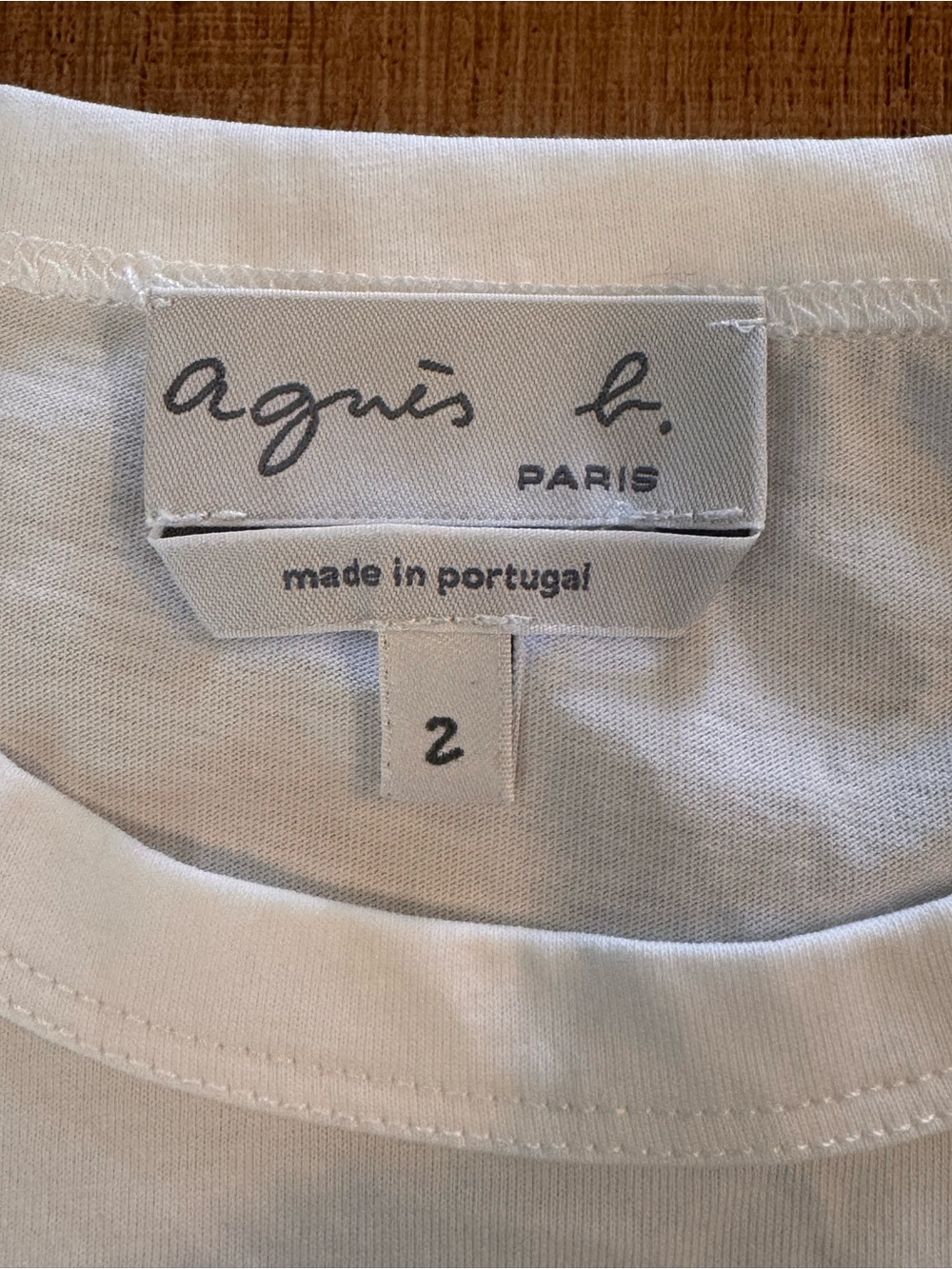 agnès b. Paris Je Sais Danser Embroidered Graphic Tee Size 2 US Size Medium - Picture 3 of 8